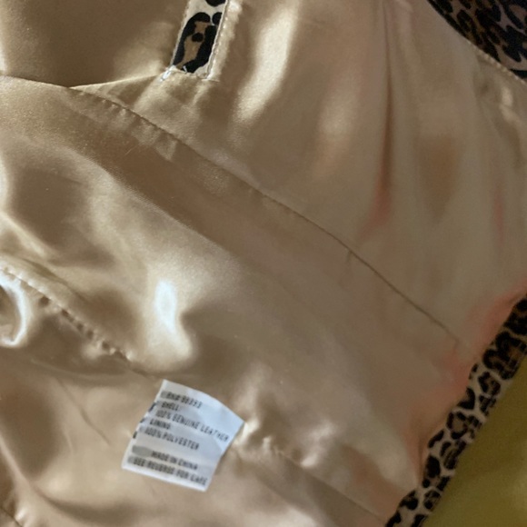 Leather Blazer-Leopard Print, 100% Real Leather - Picture 5 of 6